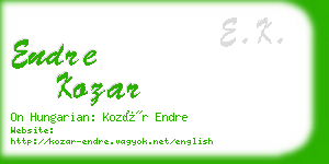 endre kozar business card